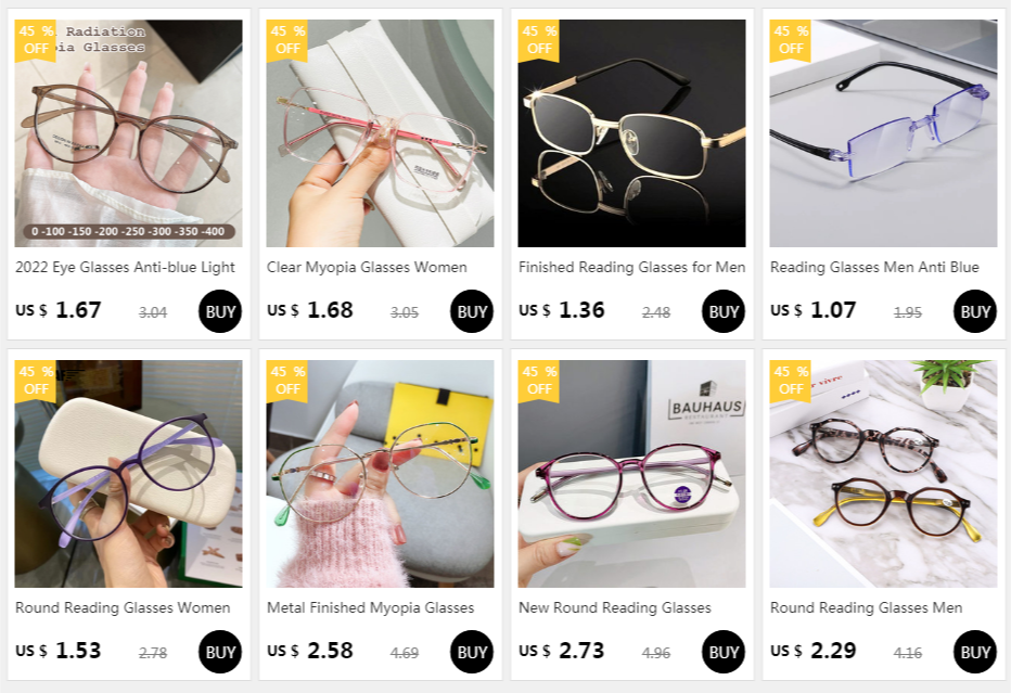 Nearsighted Eyewear Blue Light Blocking Glasses Comfortable Fashionable Eye Glasses -100 To -600