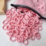 LOVEKIKI 50 bandas elásticas para el cabello, accesorios para el cabello para niñas, mini diademas de nailon coloridas, soporte para coletas, adornos para el cabello