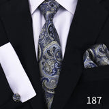Cravate pour homme classique à carreaux, mouchoirs, cravate rouge, boutons de manchette pour homme, chemisier, affaires, mariage, accessoires, collier pour femme, cadeau pour homme