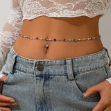 Waist Accessory Fashionable and Personalized Round Bead Chain Twisted Chain Double-layer Women's Waist Chain New Body Chain