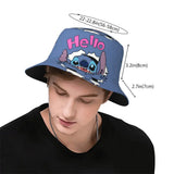 Unisex Kawaii Bucket Hats Funny Stitch Cartoon Accessories Bob Hat For Beach Headwear Lightweight