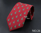 Classic Red Blue Christmas Tie For Men Father Festival Gift Santa Claus Snowman Tree Snowflake Elk Necktie Skinny 7cm Accessory
