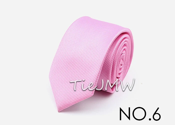 Cravate classique unie pour homme, cravate formelle à rayures, 6 cm, fine, pour mariage, slim, pour marié