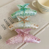 Pince à cheveux YHJ en forme d'étoile de mer pour femme, pince à cheveux en acétate et strass, bijoux de vacances, pince à cheveux tendance, accessoires pour cheveux