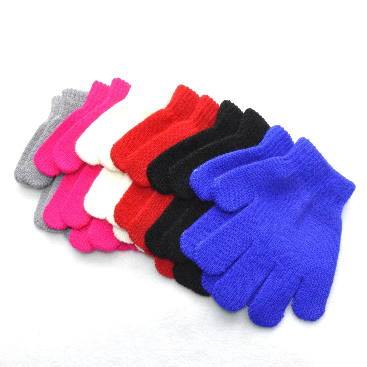 Gants tricotés pour enfants, mitaines d'hiver en fourrure solide pour enfants de 3 à 7 ans
