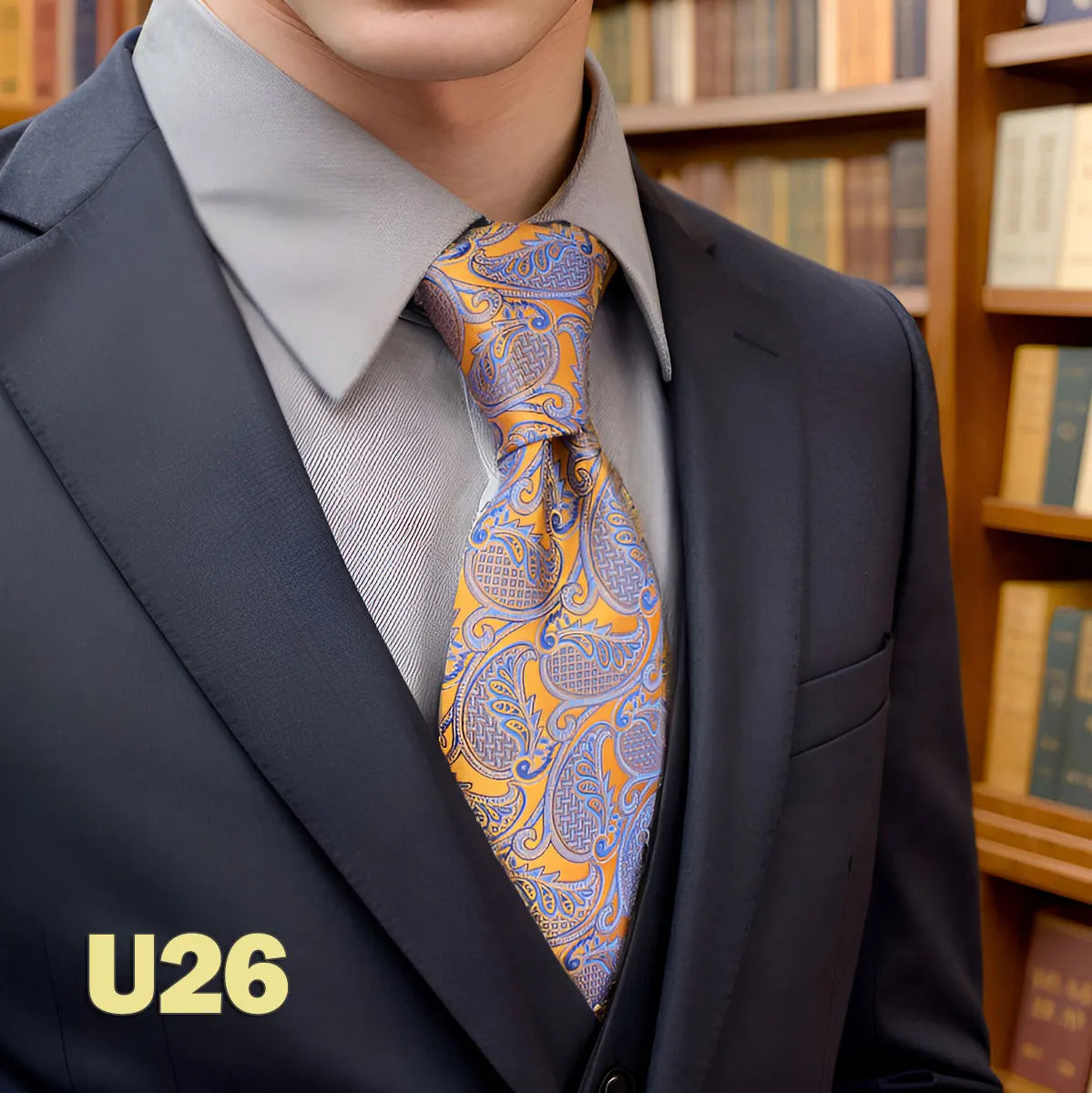 Cravates classiques jaunes et marron pour hommes, tenue de soirée, mariage, école, livraison directe