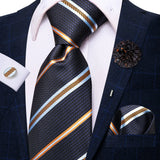 Cravate rose cachemire avec broche en soie, élégante cravate de mariage pour homme, bouton de manchette pratique, mode affaires fête, créateur de cravate haute