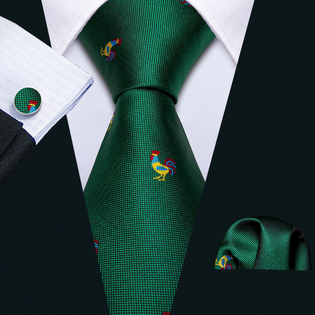Ensemble de cravates pour homme, motif dinosaure, bleu marine et doré, 8,5 cm, en soie, idéal pour un mariage, FA-5191