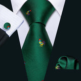Ensemble de cravates pour homme, motif dinosaure, bleu marine et doré, 8,5 cm, en soie, idéal pour un mariage, FA-5191