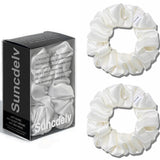 2PCS 3.5CM Mulberry Silk Scrunchies Women Grils Hair Ties for Hair Sleep No Damage Hairband Curly Hair Elastics Ponytail Holder