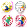 1pc Cat Toy Stick Feather Wand With Bell Mouse Cage Toys Plastic Artificial Colorful Cat Teaser Toy Pet Supplies Random Color
