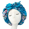 Bonnet en satin doux et soyeux pour femme, grand bonnet de nuit avec long ruban de satin, bandeau large et réglable