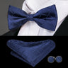 Hi-Tie Marque Soie Pré-noué Homme Nœud Papillon Mouchoir Boutons de Manchette Ensemble Nœud Papillon pour Homme Jacquard Solide Cachemire Floral Mariage Cadeau d'Affaires