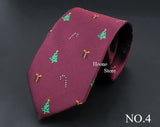 Classic Red Blue Christmas Tie For Men Father Festival Gift Santa Claus Snowman Tree Snowflake Elk Necktie Skinny 7cm Accessory