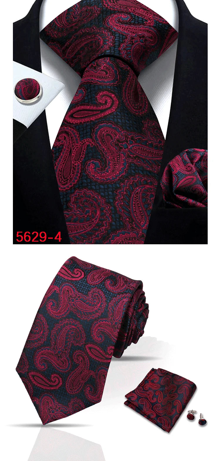 Cravate homme Paisley Jacquard tissé 8 cm formelle affaires mariage cravate poche carré ensemble costume cravate haute qualité fait main Gravata