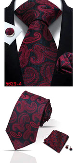 Cravate homme Paisley Jacquard tissé 8 cm formelle affaires mariage cravate poche carré ensemble costume cravate haute qualité fait main Gravata