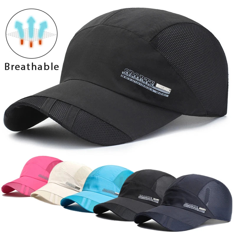 Casquette de baseball en maille pour homme et femme, chapeau de soleil avec visière, respirant, séchage rapide, pour l'extérieur, la pêche, la randonnée, la course à pied, le sport, tendance
