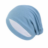Unisex Men Women Beanie Cotton Night Sleep Cap Bonnet Chemo Hat Headwear Turban Baggy Hair Care Nightcap Pullover Hat Solid Colo