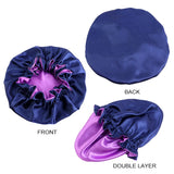 New Solid Elastic Double Layer Satin Bonnet Nightcap Women Night Sleep Hair Protection Hat Reversible Sleeping Hat Hair Care New