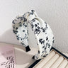 Elegant Floral Black White Hairbands for Women Girls Wide Edge Soft Hair Hoops Big Bowknot Cross Headband Hair Styling Tool Gift