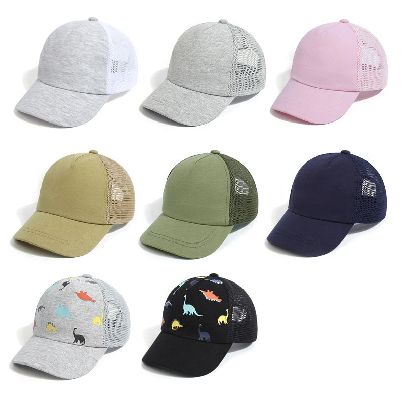 Casquette d'été pour bébé garçon, motif dinosaure, chapeau de soleil pour enfants, accessoires de sport, voyage, casquette de baseball réglable, 0 à 5 ans
