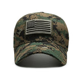 Casquette de baseball brodée avec motif camouflage du drapeau américain pour homme