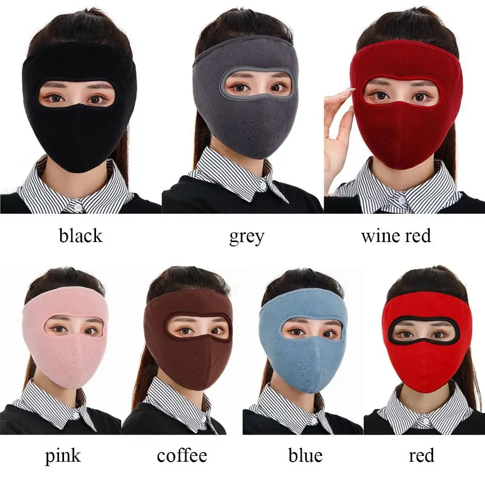 Women Men Winter Warm Cycling Windproof Cold-proof Mouth Cover Face Shield for Outdoor Camping Ski Earmuffs Fleece Warm Mask