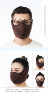 Winter Cold Warm Masks Ear Masks Full Package Thickened Shaking Grain Velvet Dust Mask For Men And Women