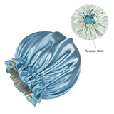 Bonnet de nuit double épaisseur en satin soyeux pour femme, grand bonnet réversible doublé de satin, couvre-chef pour la nuit, accessoires pour cheveux