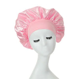 High Elastic Satin Solid Sleeping Hat 1Pcs Hair Care Bonnet Nightcap Multi-color Reusable Women Home Sleeping Cap Accessories