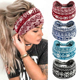 Boho Headbands For Women Fashion Stretch Wide Hair Bands Knoted Turban Yoga Sweatband Elastic Head Bands Stylish Wrap Headbands