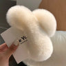 Vintage Women Large Real Otter Rabbit Plush Hair Clip Korea Autumn and Winter Elegant Shark Claw Girl Sweet Hair Accessories