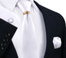 Ensemble de cravates en soie de luxe pour hommes, cravate, mouchoir, boutons de manchette avec anneau en métal doré, broche, costume, fête de mariage, accessoires pour hommes
