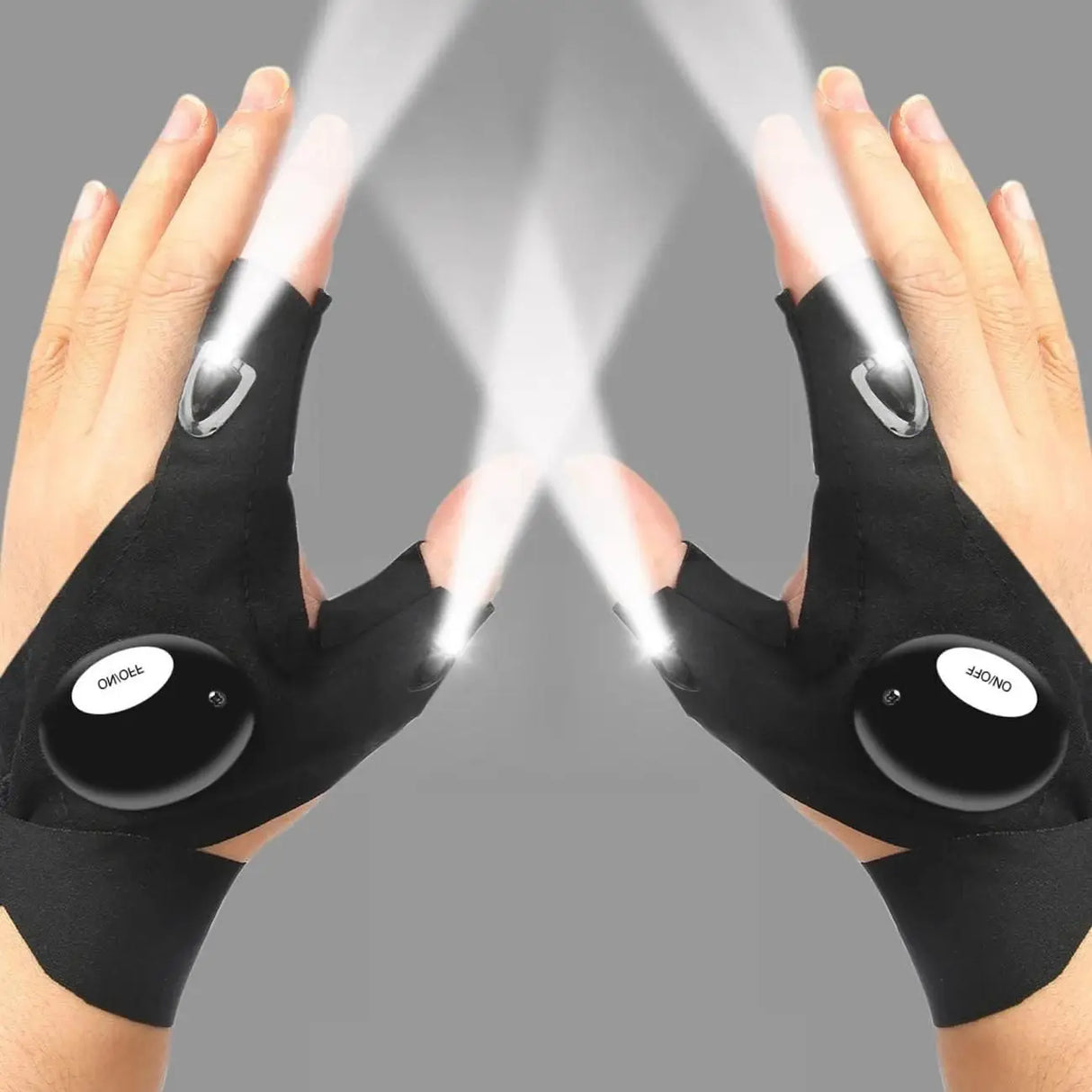 Guantes de caza al aire libre con iluminación luminosa de medio dedo y luces para conducción nocturna, mantenimiento de vehículos de caza, guantes de iluminación