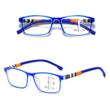 Blue Ray Blocking Anti-Blue Light Reading Glasses Multifocal Progressive Near Far Square Eyeglasses Ultralight PC
