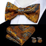 Hi-Tie Ensemble nœud papillon en soie pour homme, mouchoir et boutons de manchette, bleu, rouge, or, noir, blanc, jacquard, nœud papillon, mariage, affaires