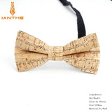Nœud papillon en bois de liège pour homme, accessoire tendance, fait à la main, solide, idéal pour une fête de mariage ou comme cadeau