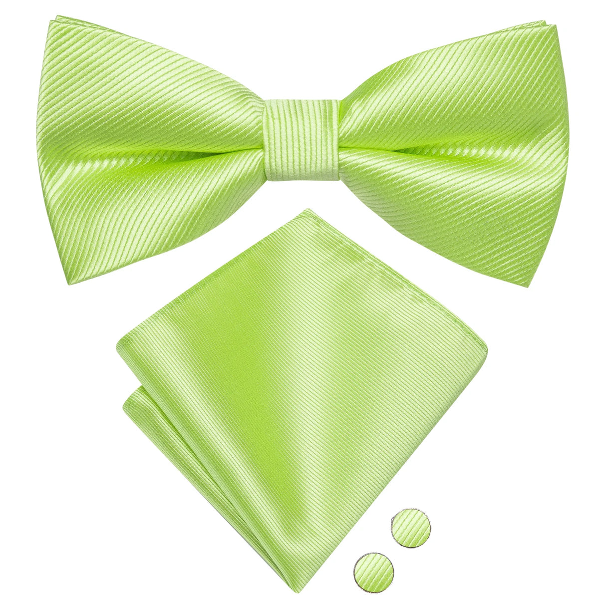 Hi-Tie Jacquard Silk Nœud papillon pour homme, ensemble de boutons de manchette et mouchoir, nœud papillon pré-noué, noir, blanc, gris, bleu, rouge, vert, rose, violet