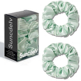 2PCS 3.5CM Mulberry Silk Scrunchies Women Grils Hair Ties for Hair Sleep No Damage Hairband Curly Hair Elastics Ponytail Holder
