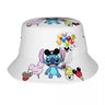 Unisex Kawaii Bucket Hats Funny Stitch Cartoon Accessories Bob Hat For Beach Headwear Lightweight