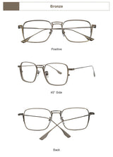 American Design Men Square Frames Handmade Retro Pure Titanium Glasses Thick Edges Business Eyeglasses Suitable for Large Faces