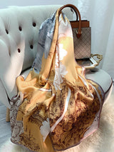 Foulard long en soie pour femme, 100 % soie naturelle, élégant, fin, en pashmina, pour le printemps et l'été
