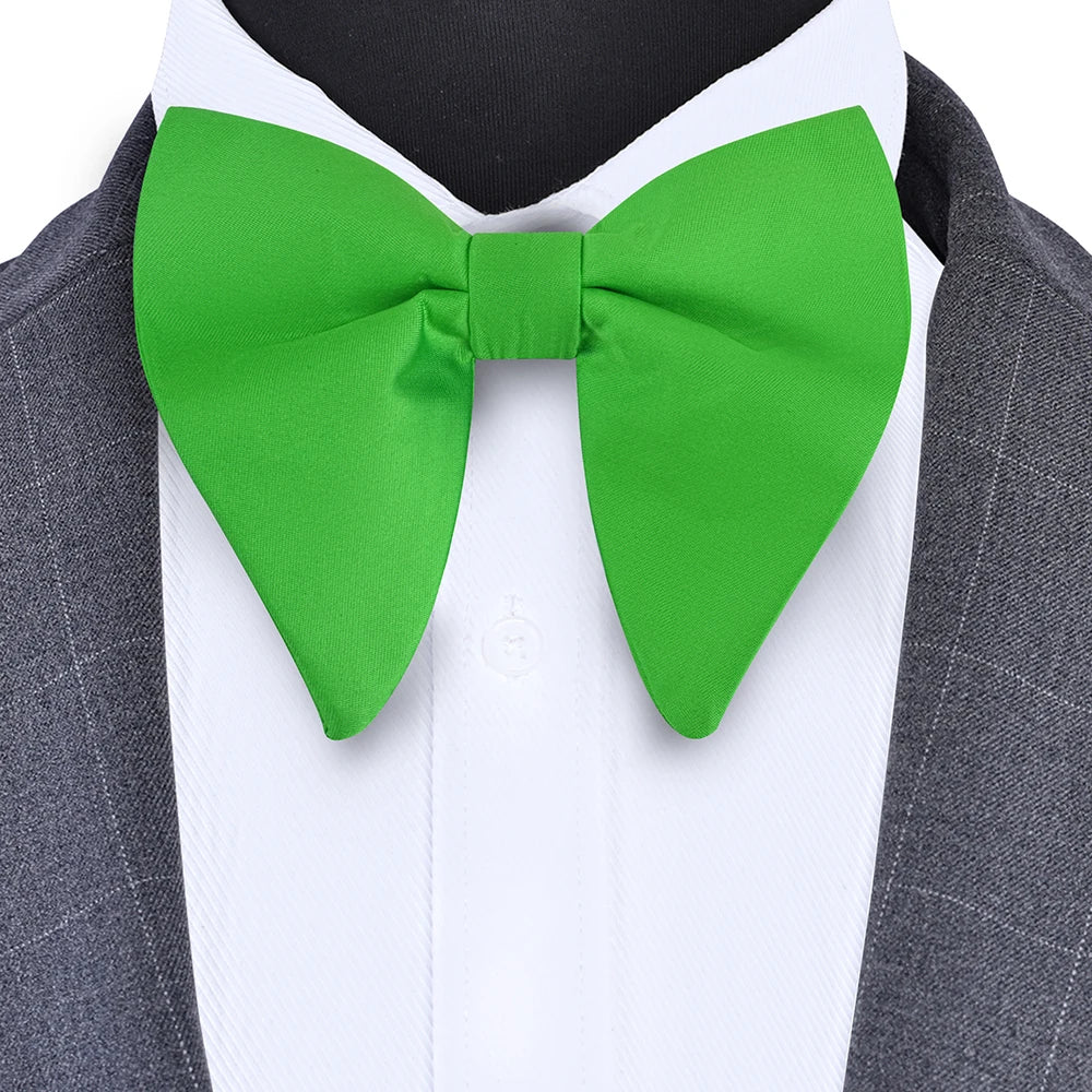 New Big Bow Ties Men's Solid Bowtie Red Black Yellow Fashion Bowknot For Men Wedding  Party Accessories
