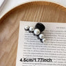Pinces à cheveux rondes en perles pour femmes et filles, barrettes chics, épingles à cheveux en forme de crabe blanc, accessoires de coiffure tendance