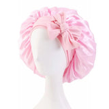 Women Shower Cap Sleeping Satin Bonnet Lace-up Bow Waterproof Women Braids Curly Night Hat Beauty Parlor Cap Salon Hat