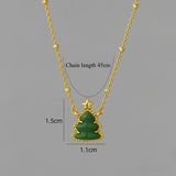 VKVVA Fashion Jewelry Candy Cane Christmas Tree Snowflake Short Pendant Necklace for Women Unique Gifts
