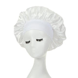 Lot de 2 bonnets en satin à larges bords en imitation soie pour femme, couvre-chefs à bande élastique