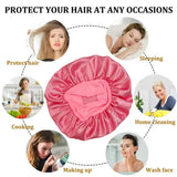 Newly Satin Night Hair Cap Women's Solid Sleeping Hat Sleep Care Bonnet Nightcap For Women Unisex Cap