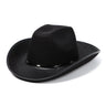 Western Cowboy Hat for Men Women Kids Fedora Outdoor Wide Brim Faux Leather Summer Wide Brim Beach Travel Cap Black White Pink