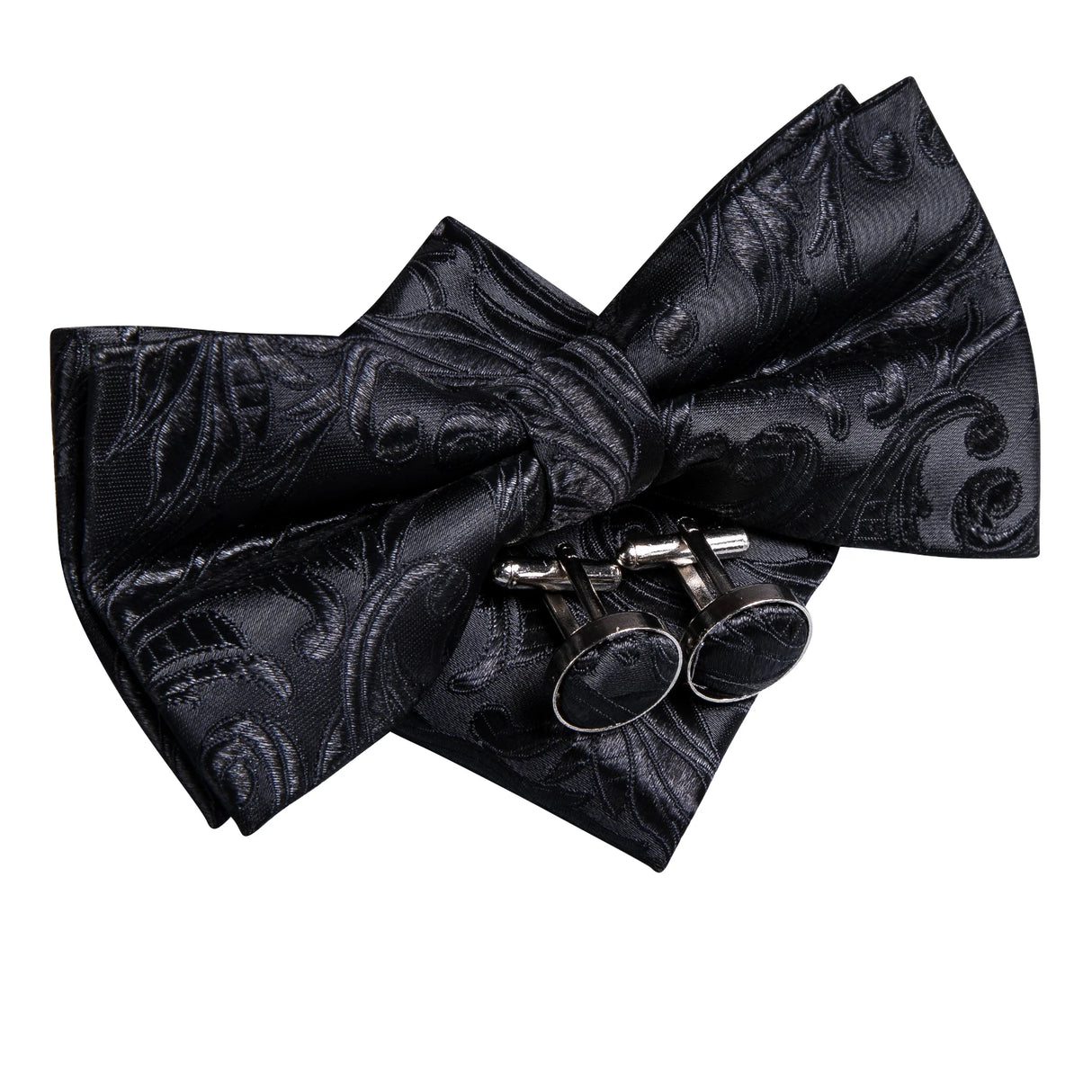 Hi-Tie Nœuds papillon verts de Noël pour hommes Cravate papillon en soie Ensemble de boutons de manchette et mouchoirs pour fête de mariage Nœud papillon uni à carreaux cachemire